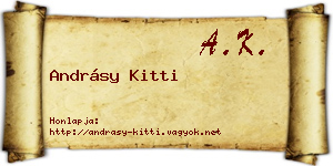 Andrásy Kitti névjegykártya